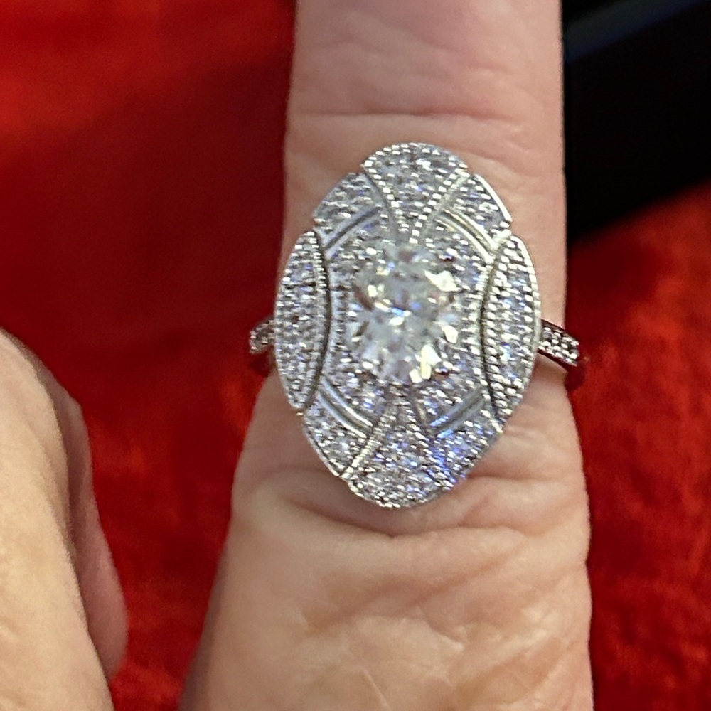 Moissanite Diamond antique inspired setting women’s  Ring size 7‎